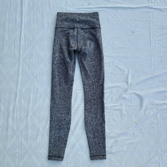 Lululemon Wunder Under Hi-Rise Tight (28") Luon Crackle Jaquard Black White Sz 2 - Picture 1 of 13